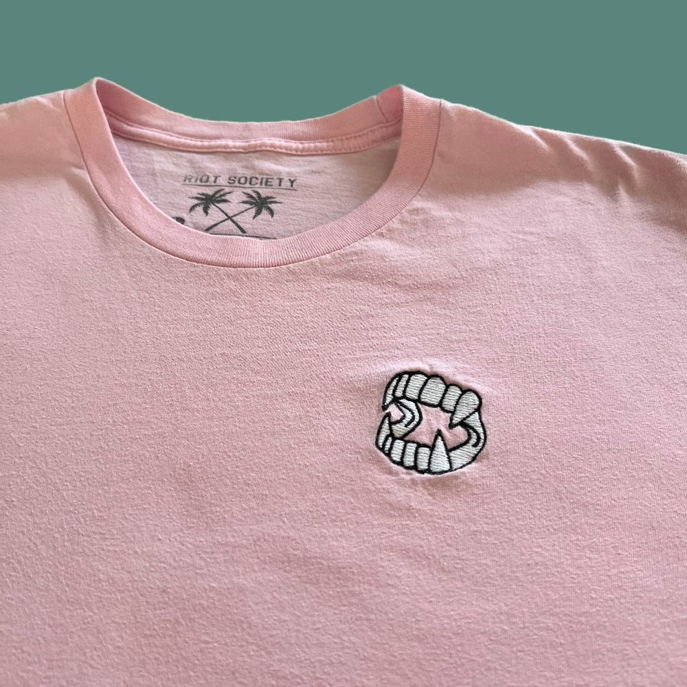 Riot Society Fangs Embroidered T-Shirt